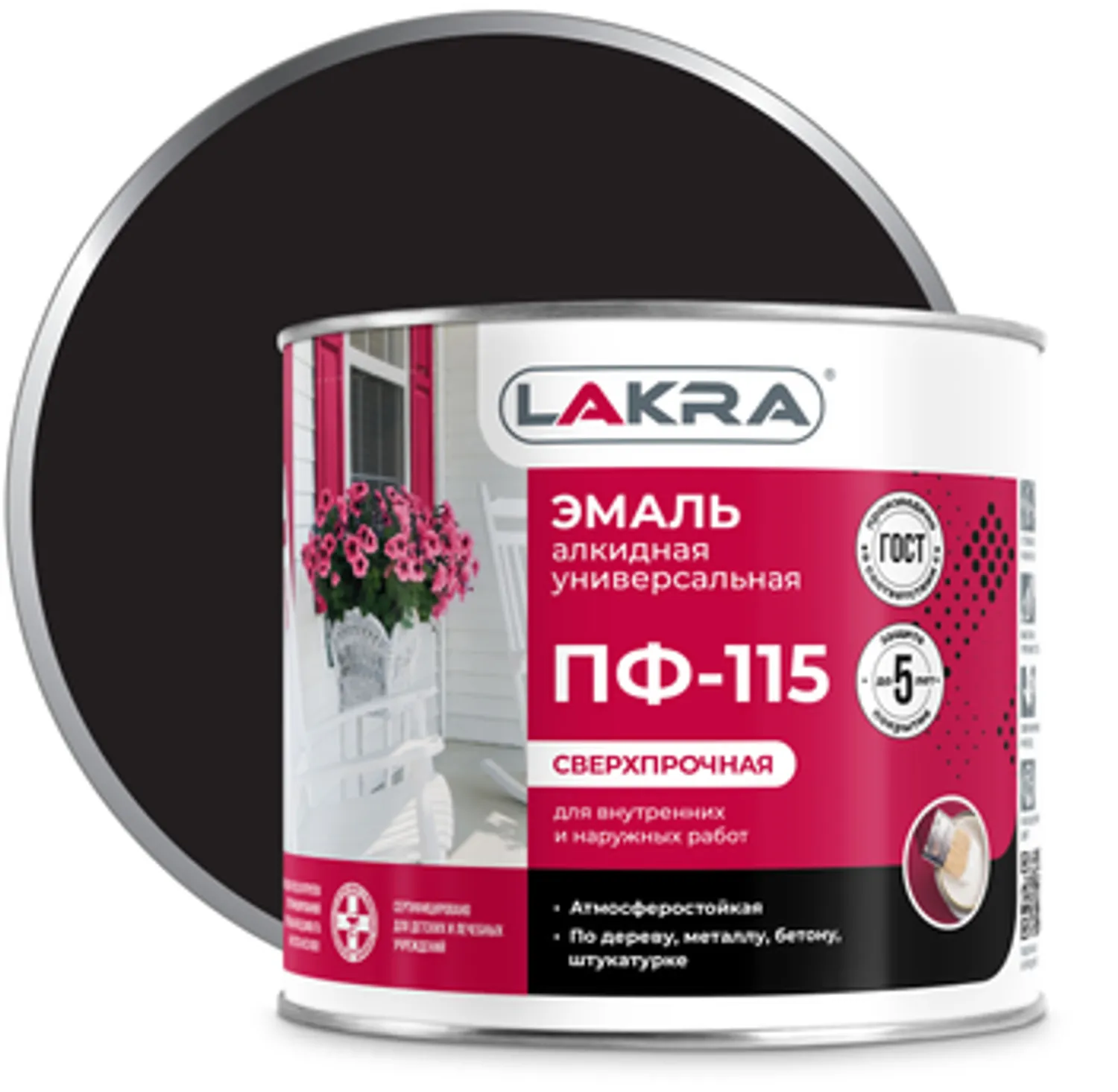 Tip-top - Эмаль ЛАКРА ПФ-115 ЧЕРНАЯ 1,9кг