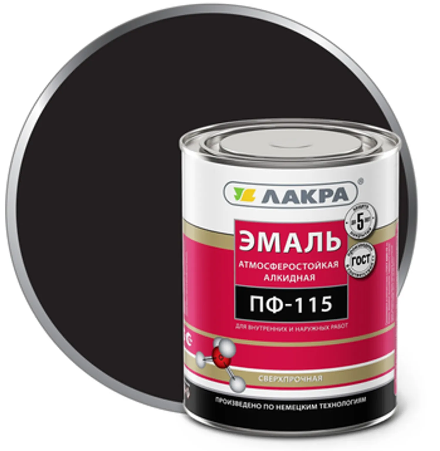 Tip-top - Эмаль ЛАКРА ПФ-115 ЧЕРНАЯ 0,9кг