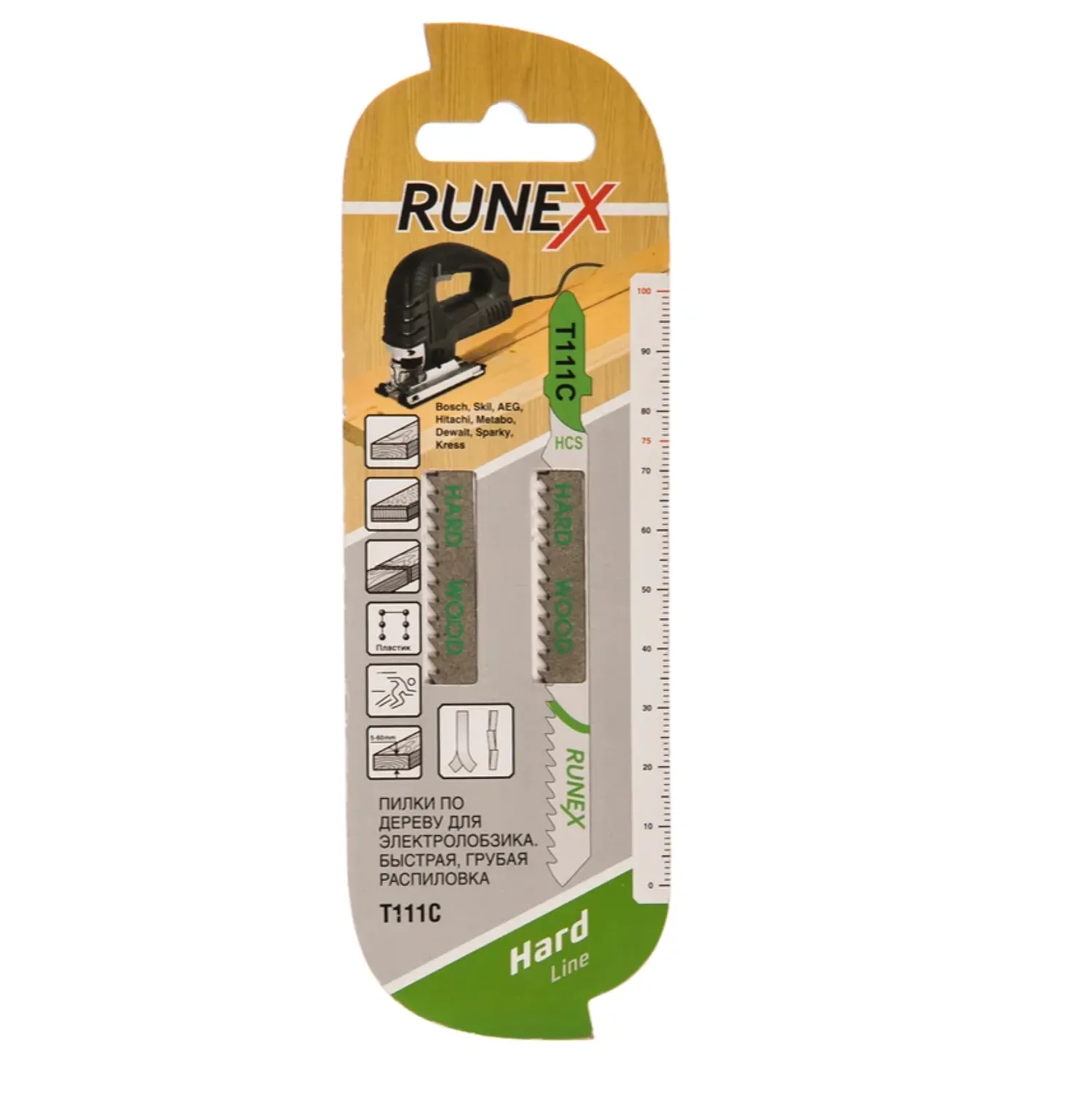 Tip-top - Пилки RUNEX 2шт T111С 100мм дер,груб 555103-2
