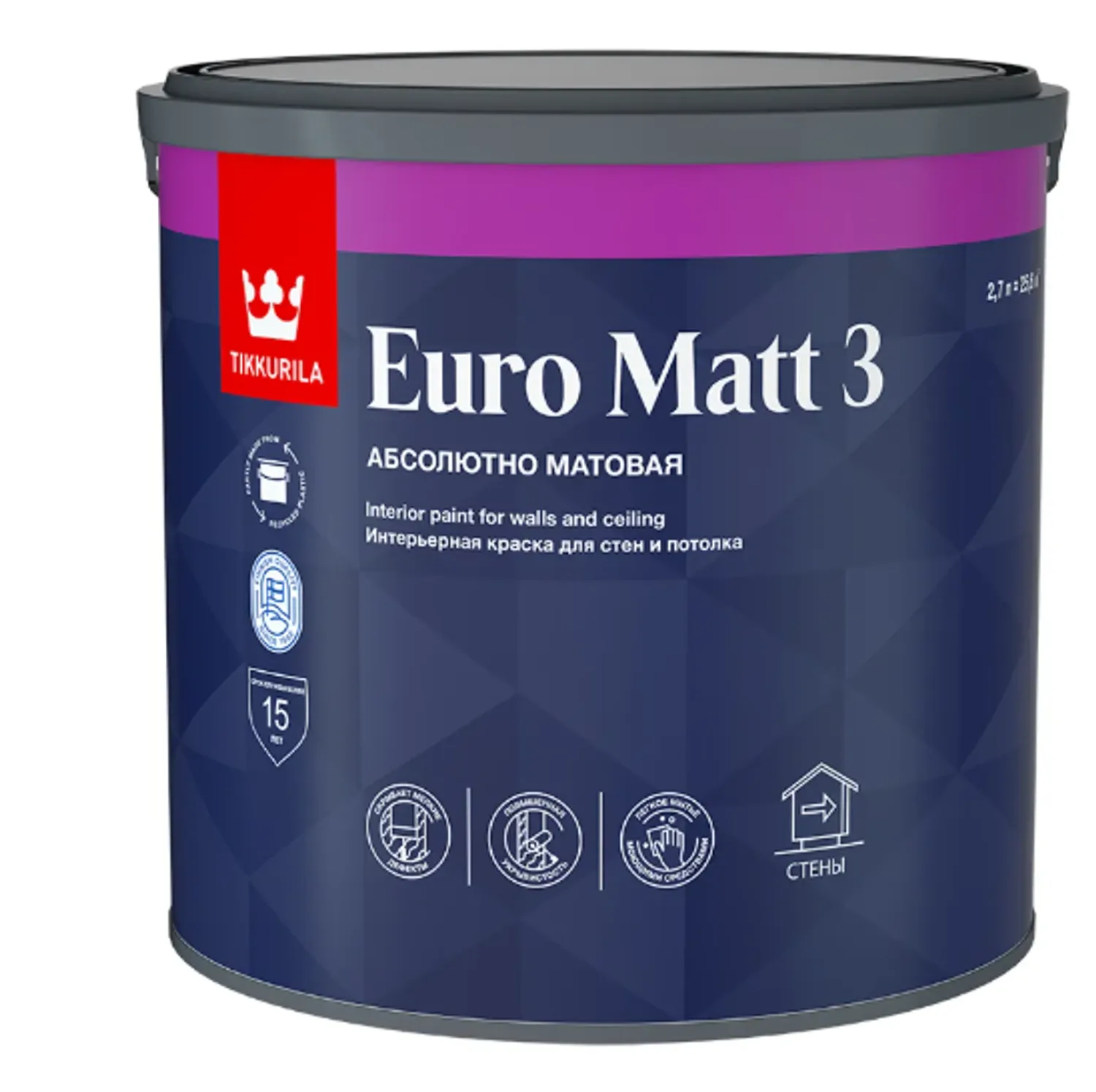 Tip-top - Тиккурила EURO MATT 3А гл/мат 2.7л интер. 00-00065511