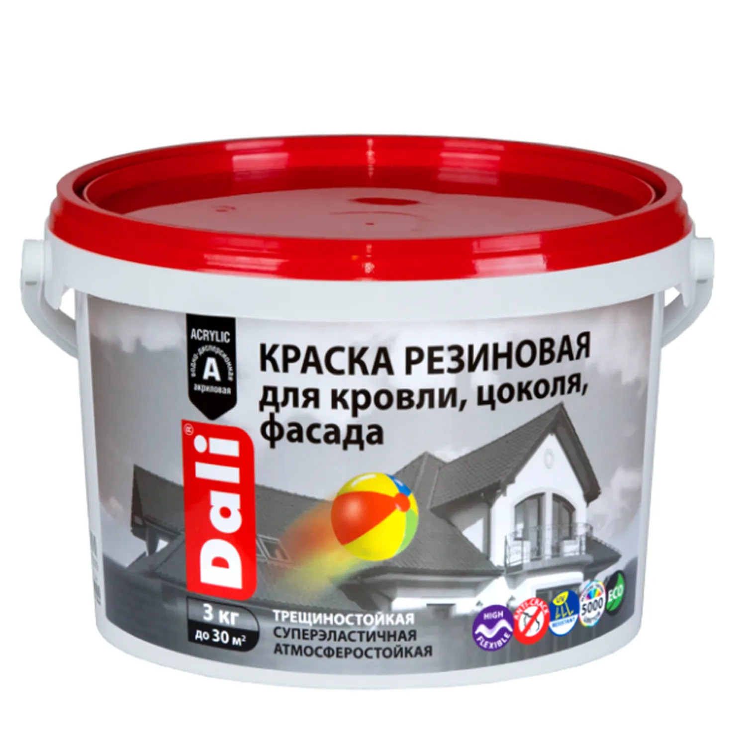 Tip-top - Дали Резиновя Коричневая 3кг краска для кровли, цоколя и фасада