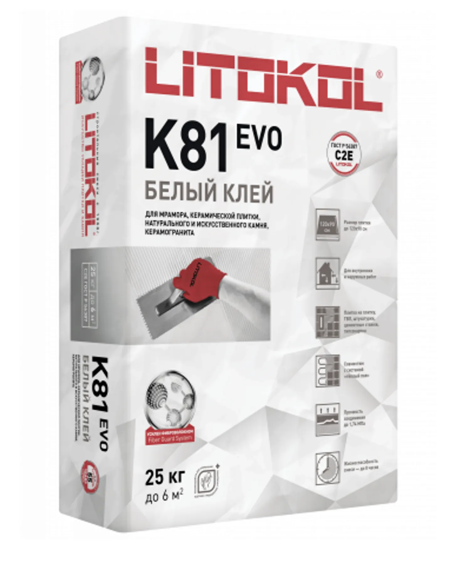 Tip-top - ЛИТОКОЛ Клеевая смесь LITO FLEX K81 белая 25кг