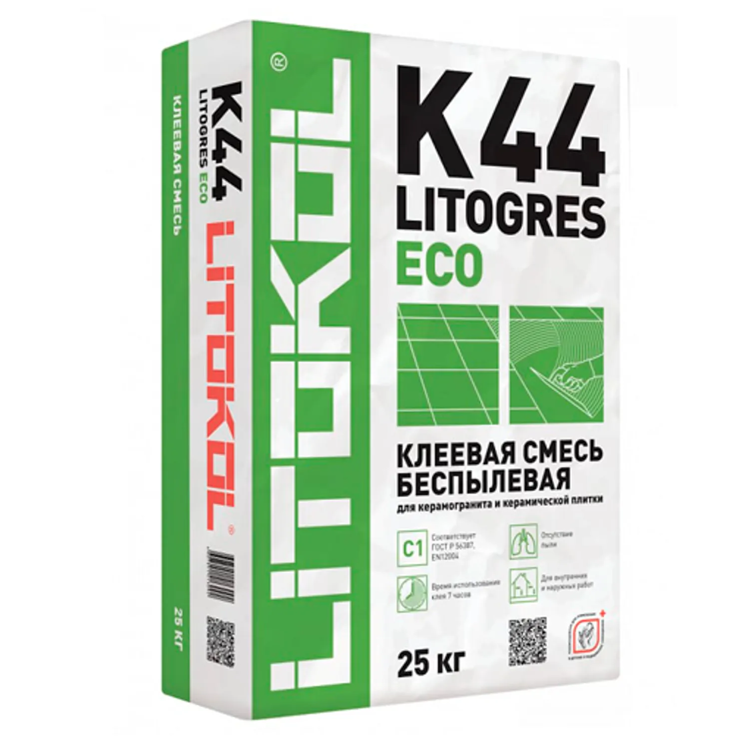 Tip-top - ЛИТОКОЛ Беспылевая клеевая смесь Litogres K44 ECO 25кг