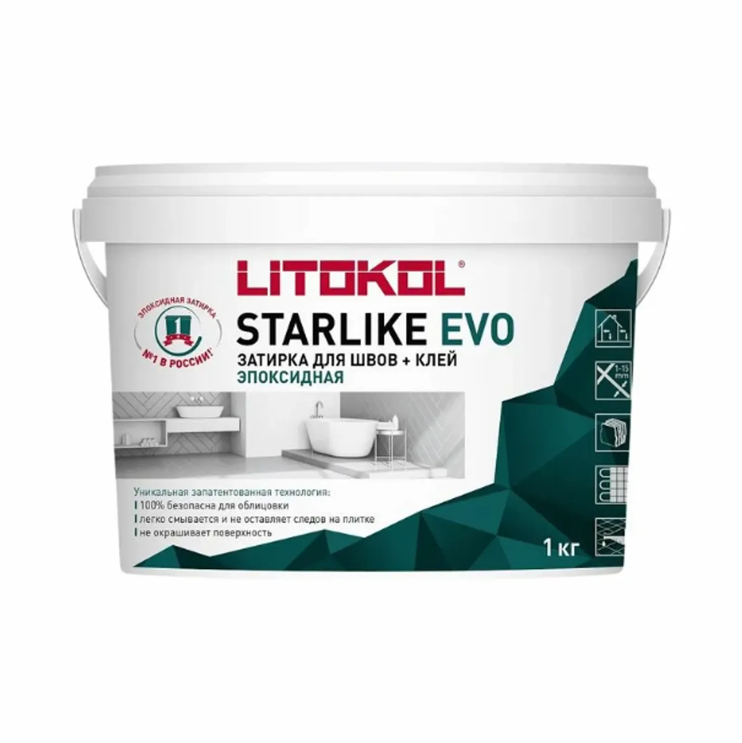 Tip-top - ЛИТОКОЛ Эпокс. состав д/укладПлитки/ЗатирМозаики 1кг STARLIKE EVO S115