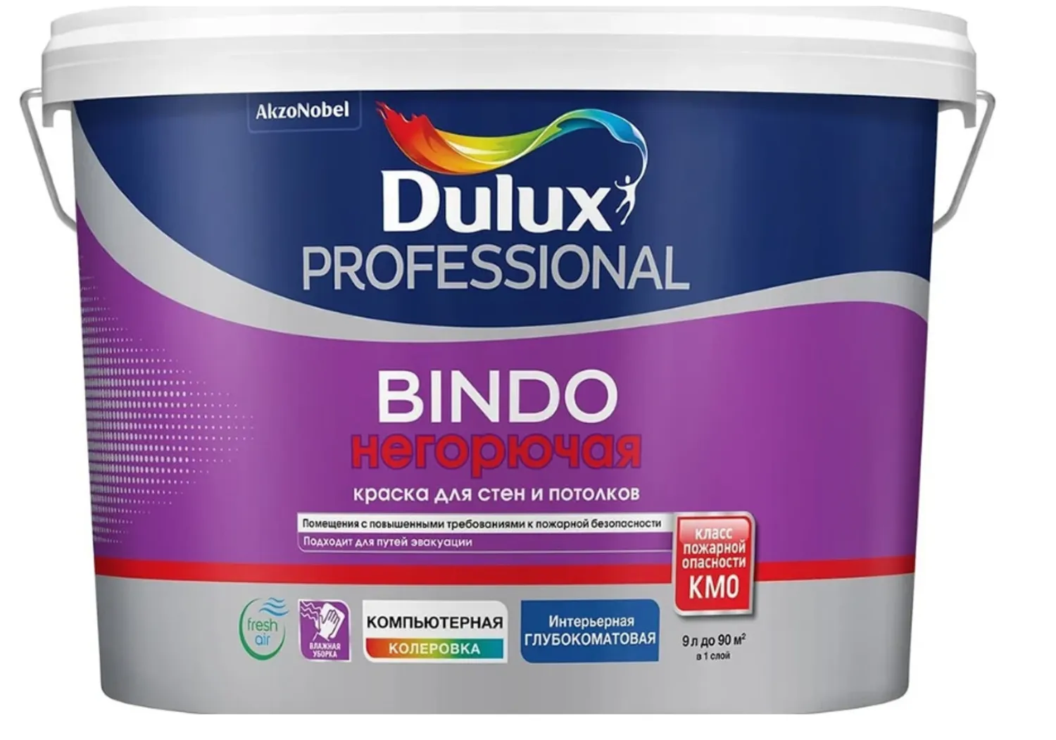 Tip-top - Краска Dulux Professiona BINDO негорючая BW 9л матовая 5517931